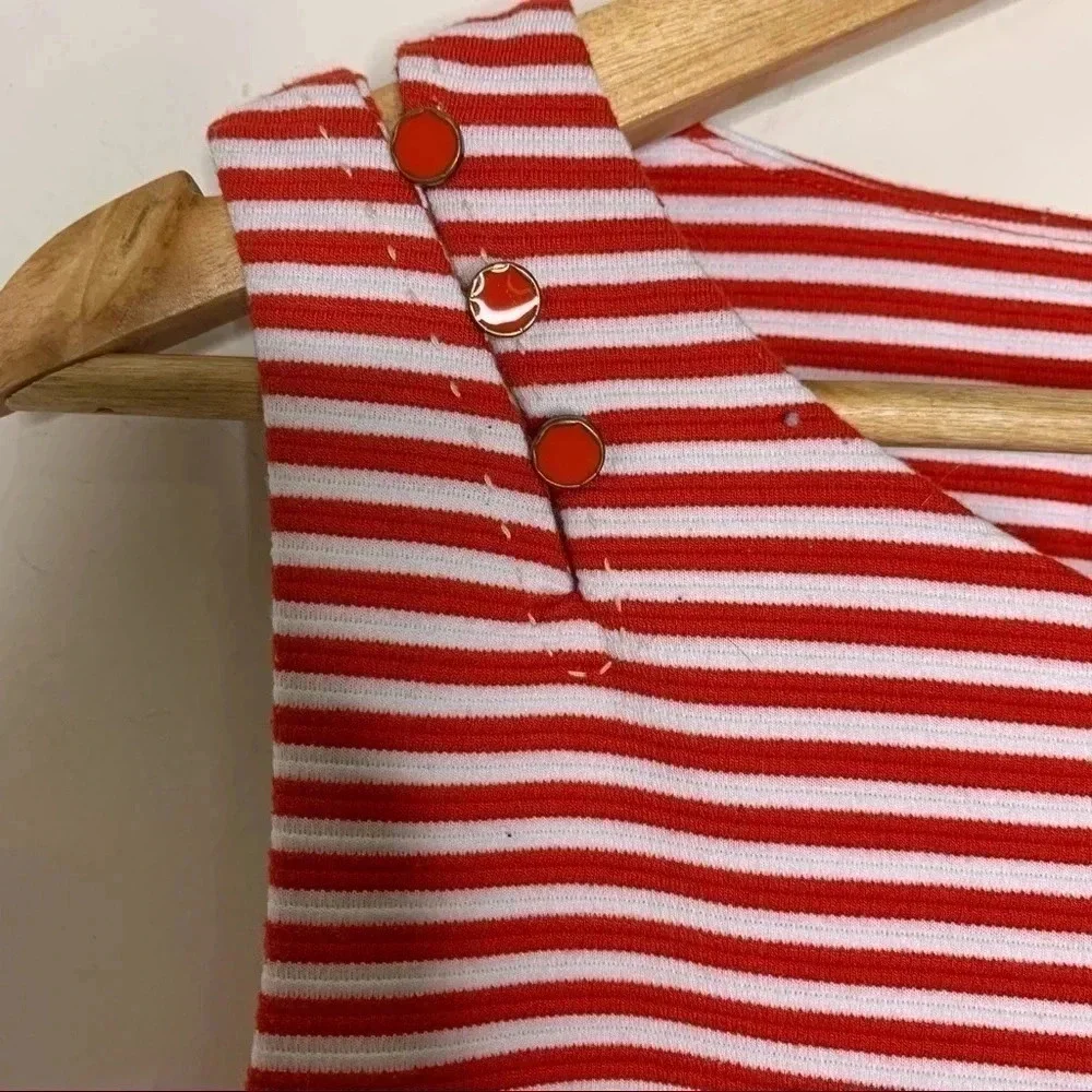 Anthropologie Red and White Striped Peplum Blouse - Picture 4 of 8